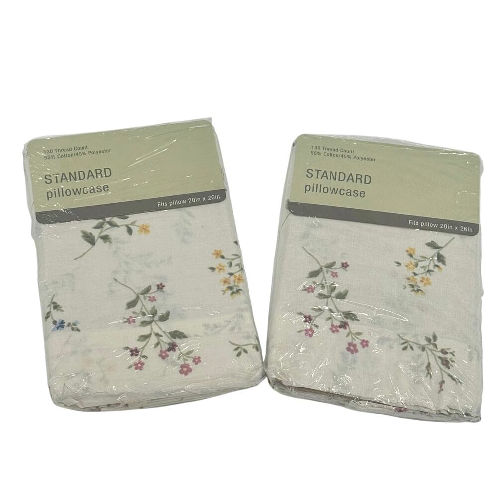Walmart 2 Standard Pillowcases Astoria country farmhouse floral Cotton Blend